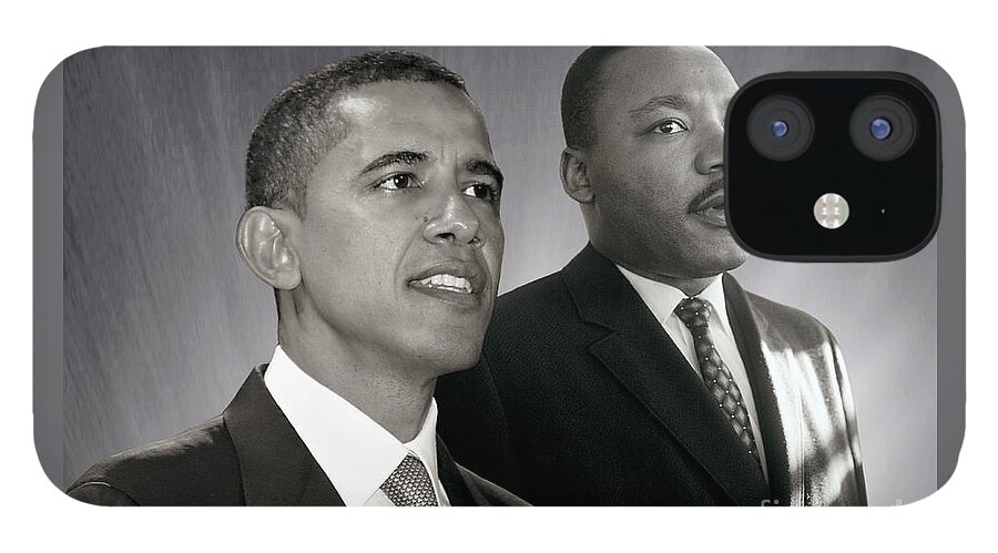 Barack Obama iPhone 12 Case featuring the photograph Barack Obama M L King by Martin Konopacki Restoration