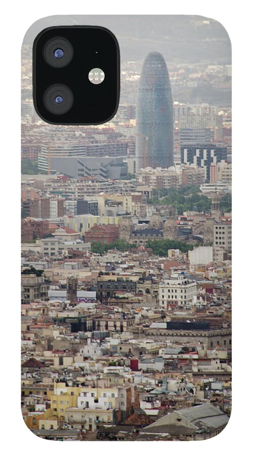 Tranquility iPhone 12 Case featuring the photograph Barcelona Cityscape by Mehmed Zelkovic