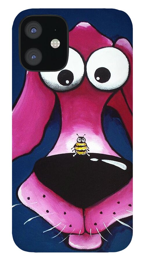 Pet iPhone 12 Case featuring the painting BeeHave by Lucia Stewart