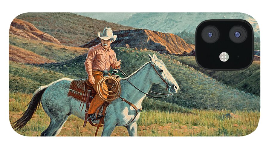 Horse iPhone 12 Case featuring the painting Below Ram's Horn  by Paul Krapf