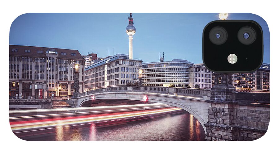 Scenics iPhone 12 Case featuring the photograph Berlin, Bridge Over The Spree River by Spreephoto.de