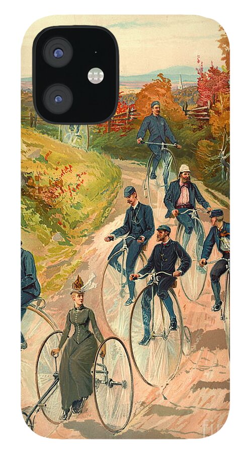 Bicycling 1887 iPhone 12 Case featuring the photograph Bicycling 1887 by Padre Art