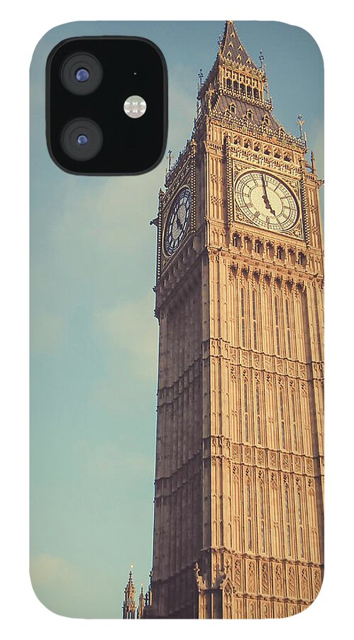 Clock Tower iPhone 12 Case featuring the photograph Big Ben Clock Tower Two Sides View by Sherif A. Wagih (s.wagih@hotmail.com)