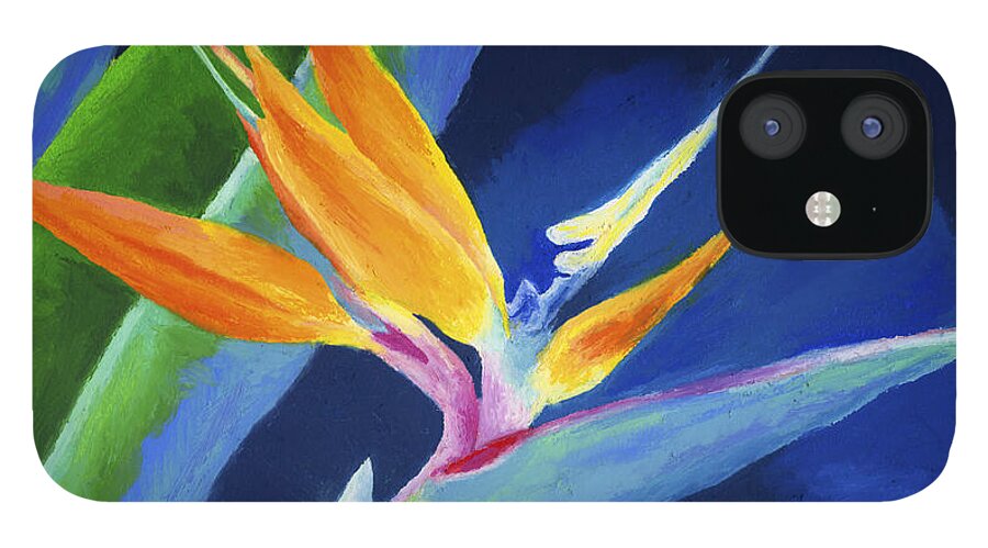 Flower iPhone 12 Case featuring the painting Bird of Paradise by Stephen Anderson