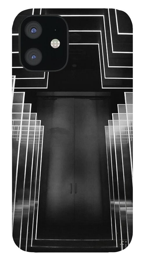Cross iPhone 12 Case featuring the photograph Black and White Neon Cross At The Billy Graham Library by Jo Ann Tomaselli