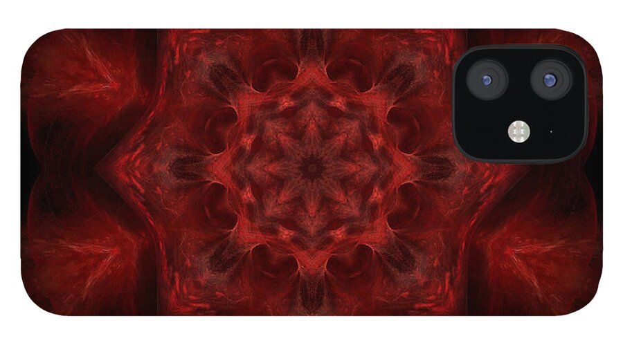 Abstract iPhone 12 Case featuring the digital art Blood of Me by Rhonda Strickland