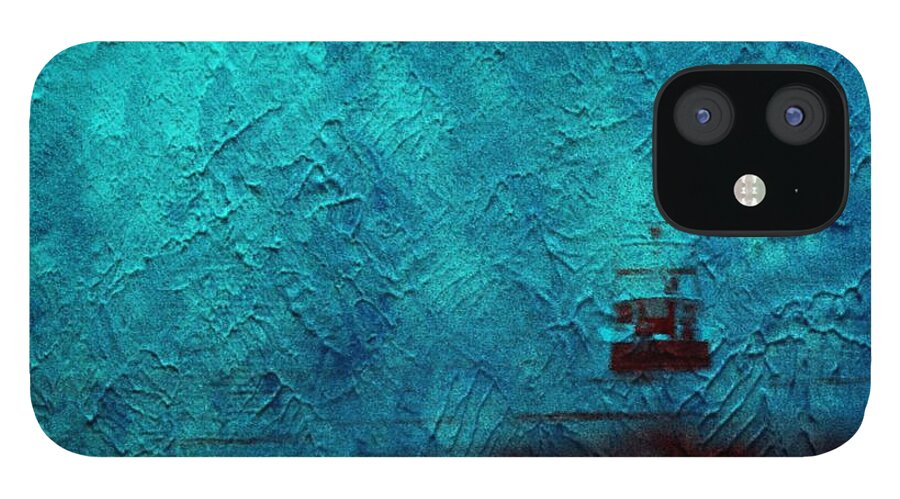 Boats iPhone 12 Case featuring the photograph Boat in the ocean by Karl Rose
