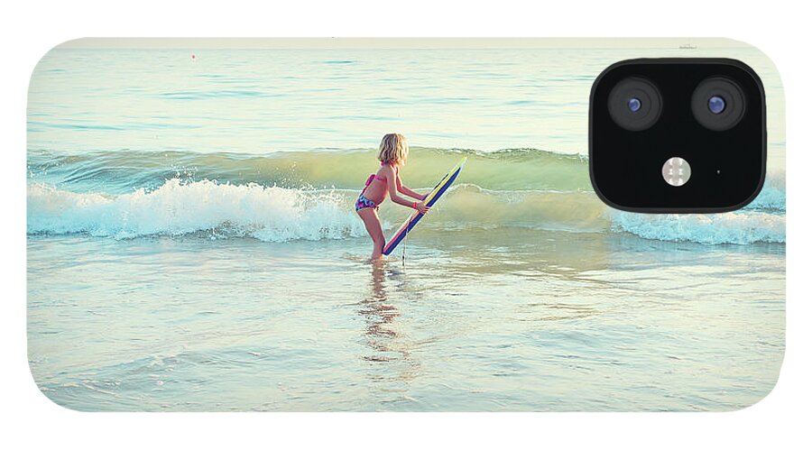 Three Quarter Length iPhone 12 Case featuring the photograph Boogie Board Girl by Layland Masuda