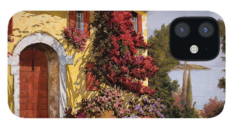 Bouganville iPhone 12 Case featuring the painting Bouganville by Guido Borelli