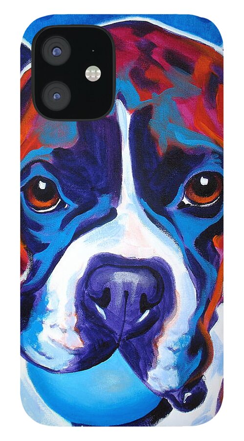 Boxer iPhone 12 Case featuring the painting Boxer - Atticus by Dawg Painter