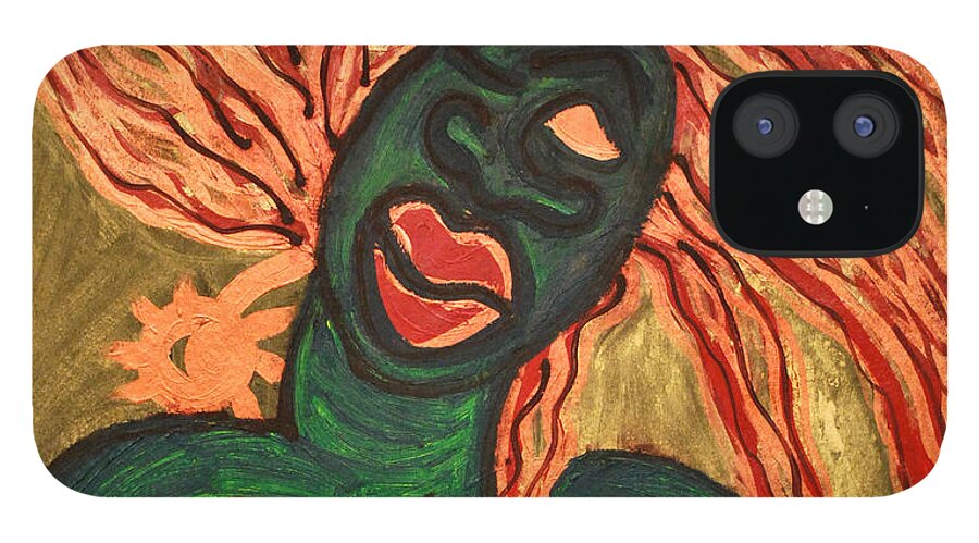 Brazen Blazing iPhone 12 Case featuring the painting Brazen Blazing by Cleaster Cotton