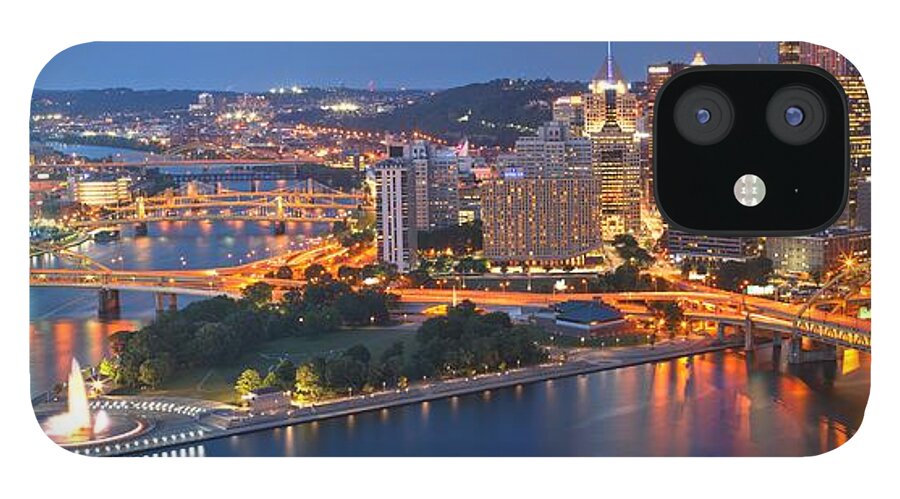 Pittsburgh Skyline iPhone 12 Case featuring the photograph Bridge To The Pittsburgh Skyline by Adam Jewell
