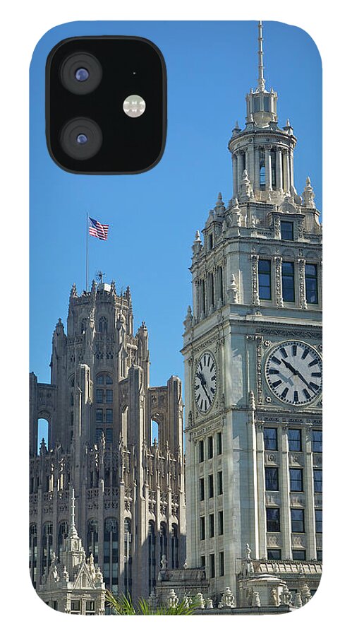 Clock Tower iPhone 12 Case featuring the photograph Buttresses And Clocktower Near Office by Barry Winiker