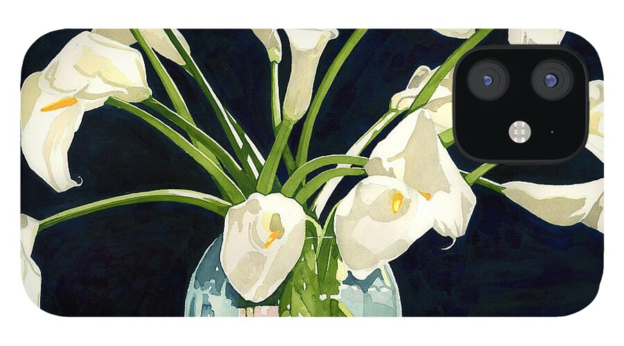 Calla Lily iPhone 12 Case featuring the painting Calla Lilies in Vase by Pauline Walsh Jacobson