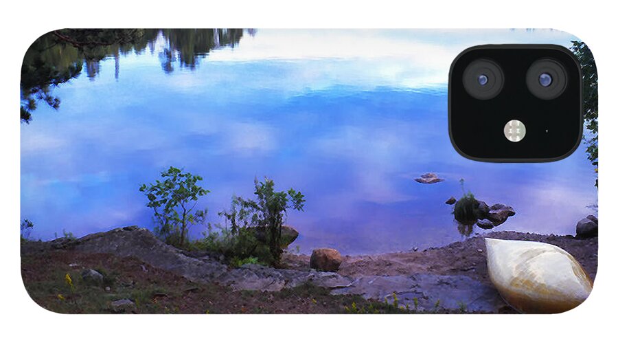 Canoe iPhone 12 Case featuring the photograph Campsite Serenity by Thomas R Fletcher