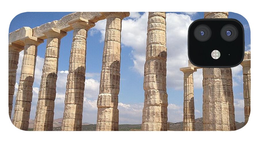 Temple Of Poseidon iPhone 12 Case featuring the photograph Cape Sounion by Denise Railey
