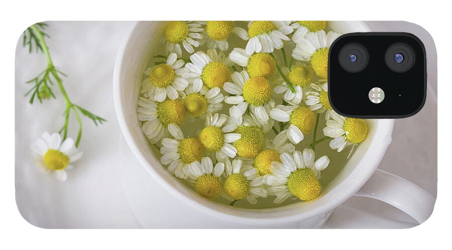 Chamomile Flowers iPhone 12 Case featuring the photograph Chamomile Tea by Diane Macdonald