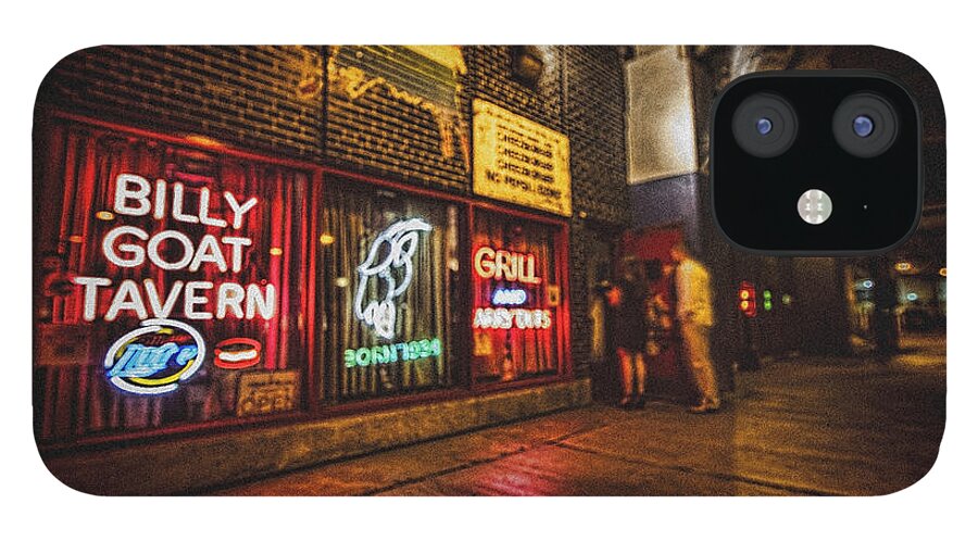 Billy Goat Tavern iPhone 12 Case featuring the photograph Cheezborger Cheezborger at Billy Goat Tavern by Sven Brogren