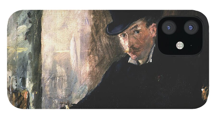 Edouard Manet' - Chez Tortoni iPhone 12 Case featuring the painting Chez Tortoni by Celestial Images