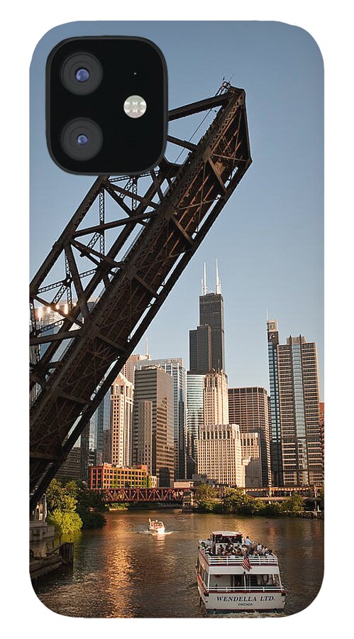 Chicago iPhone 12 Case featuring the photograph Chicago River Traffic by Steve Gadomski