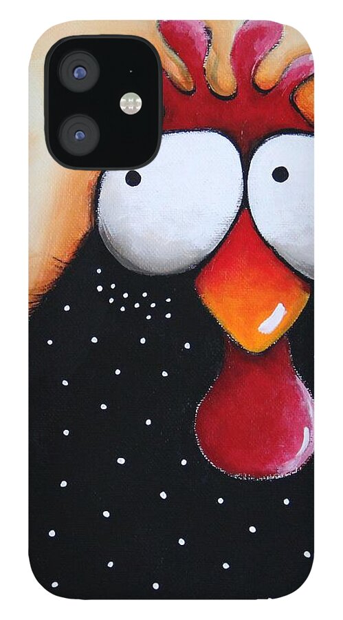 Chicken iPhone 12 Case featuring the painting Chicken Soup by Lucia Stewart