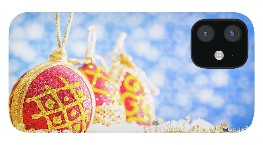 Fake Snow iPhone 12 Case featuring the photograph Christmas Decorations by Deimagine
