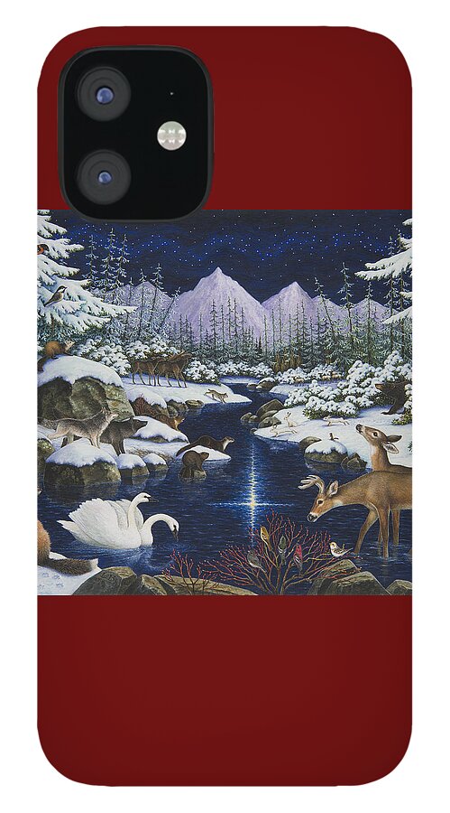 Christmas iPhone 12 Case featuring the painting Christmas Wonder by Lynn Bywaters