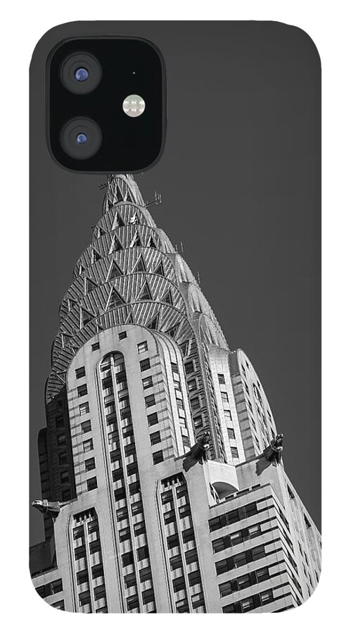 Chrysler Building iPhone 12 Case featuring the photograph Chrysler Building BW by Susan Candelario