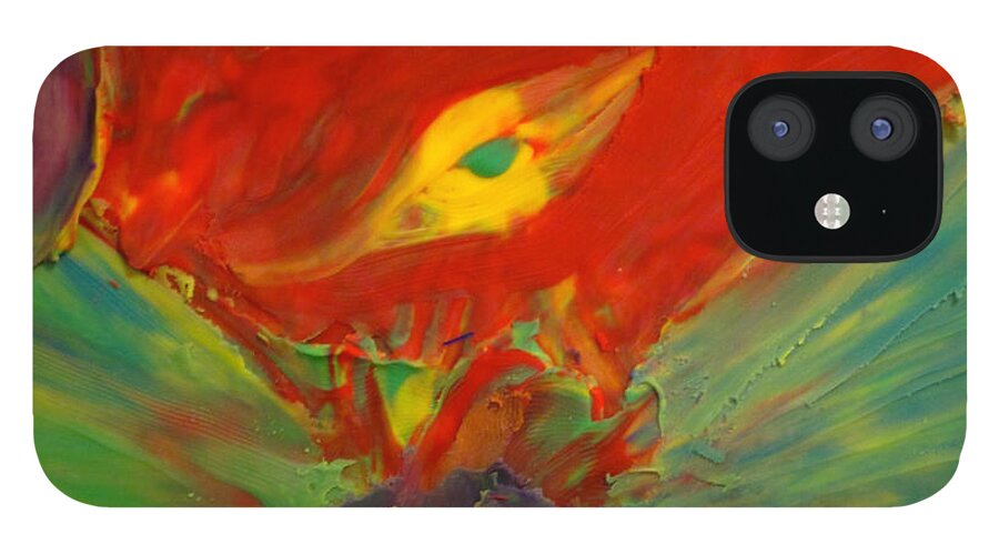 Eruption iPhone 12 Case featuring the painting Clay Play 2 - volcanic by Steve Sommers