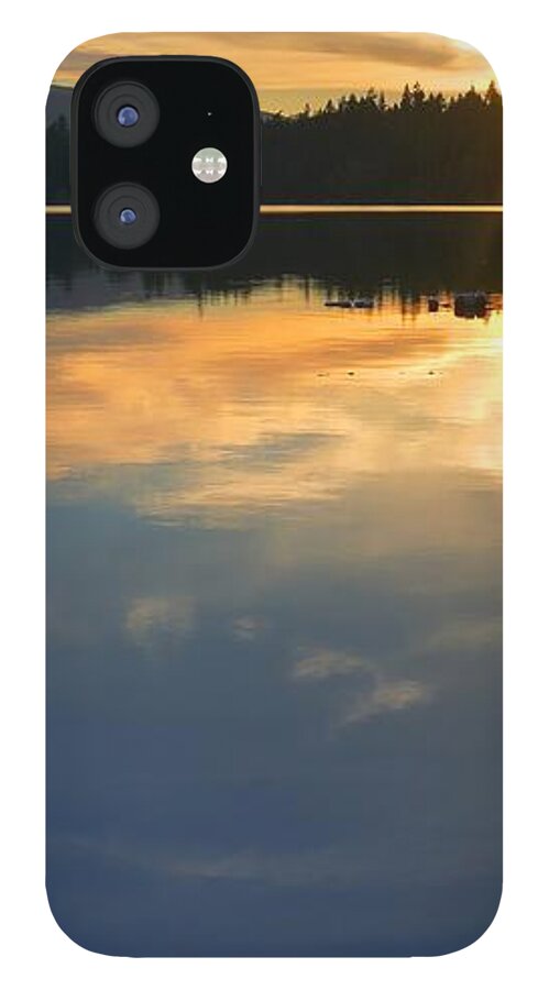 Clear Lake iPhone 12 Case featuring the photograph Clear Lake Sunset by Peter Mooyman