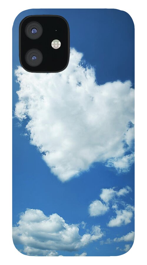Concepts & Topics iPhone 12 Case featuring the photograph Clouds Forming Heart In Sky by Yuji Sakai