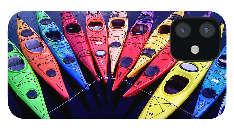 Kayak iPhone 12 Case featuring the photograph Clustered Kayaks by Owen Weber