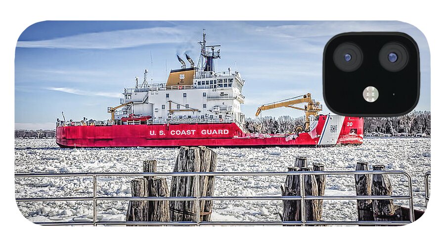 U.s. Coast Guard iPhone 12 Case featuring the photograph Coast Guard Cutter Mackinaw by LeeAnn McLaneGoetz McLaneGoetzStudioLLCcom