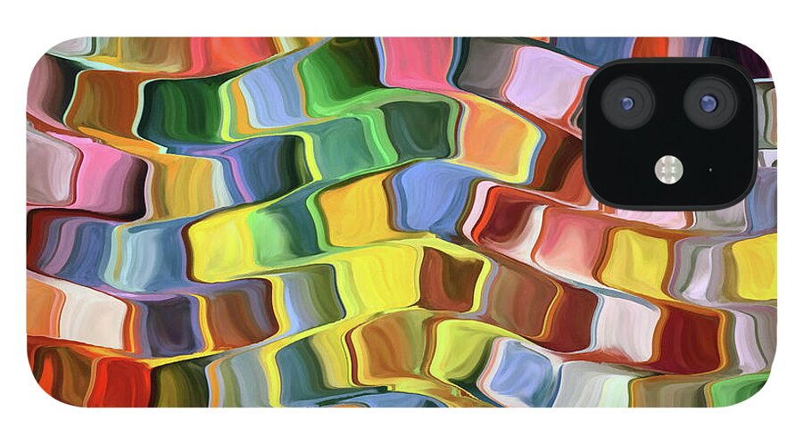 Psychedelic iPhone 12 Case featuring the digital art Colorful Abstract Background by Grigoriosmoraitis