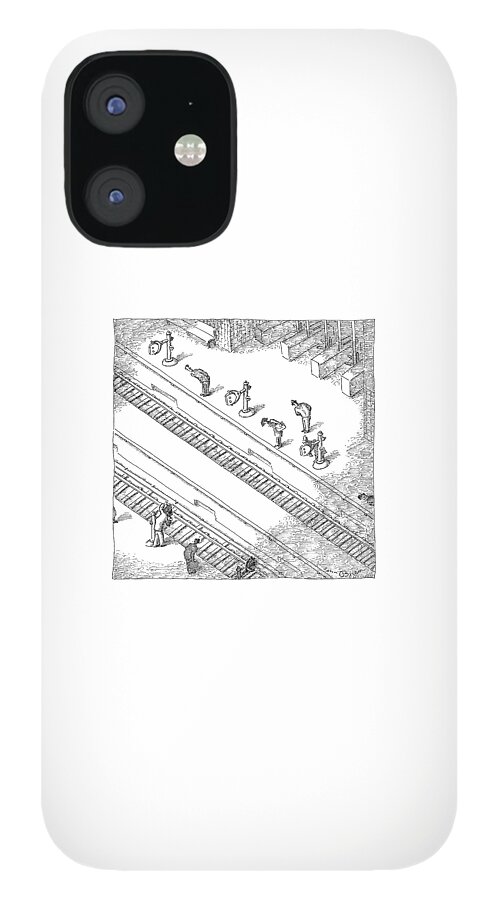 Commuters Are Seen Standing On A Train Station iPhone 12 Case
