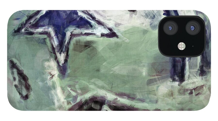Cowboys iPhone 12 Case featuring the digital art Cowboys Art Abstract by David G Paul