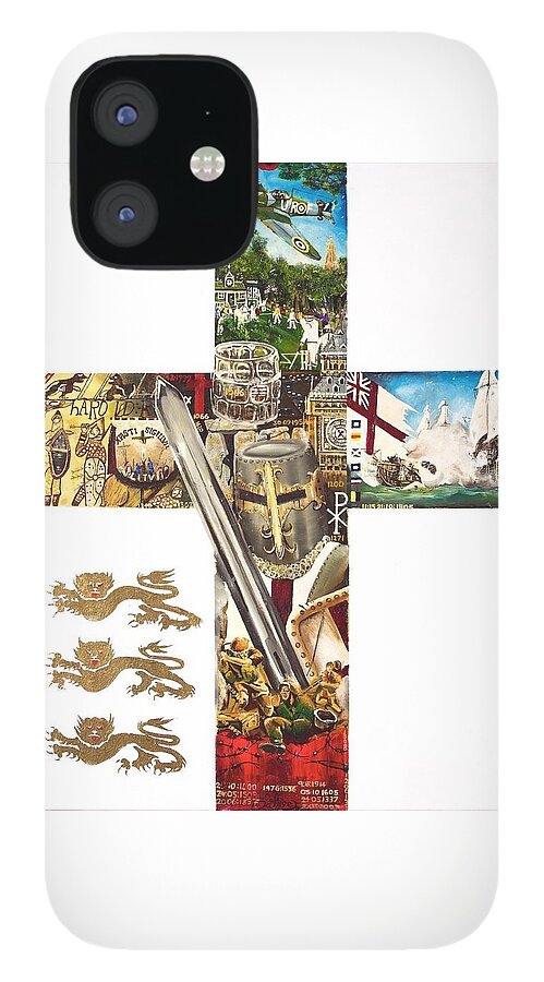 Cross Of St. George iPhone 12 Case featuring the painting Cross of St George by John Palliser