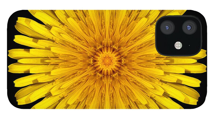 Flower iPhone 12 Case featuring the photograph Dandelion Flower Mandala by David J Bookbinder