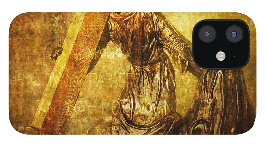 Jesus iPhone 12 Case featuring the digital art Daughters of Jerusalem Via Dolorosa 8 by Lianne Schneider