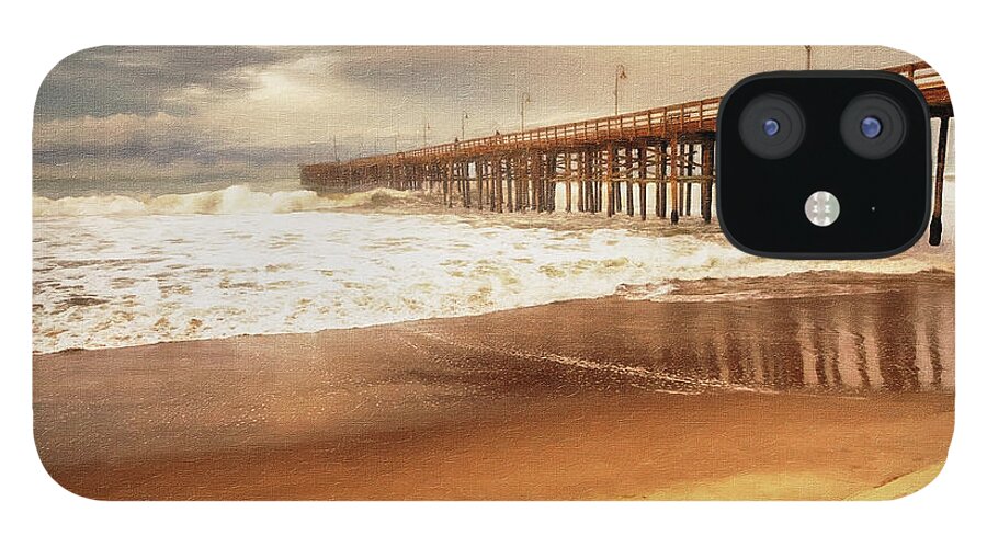 Pier iPhone 12 Case featuring the painting Day at the Pier Large Canvas Art, Canvas Print, Large Art, Large Wall Decor, Home Decor, Photograph by David Millenheft