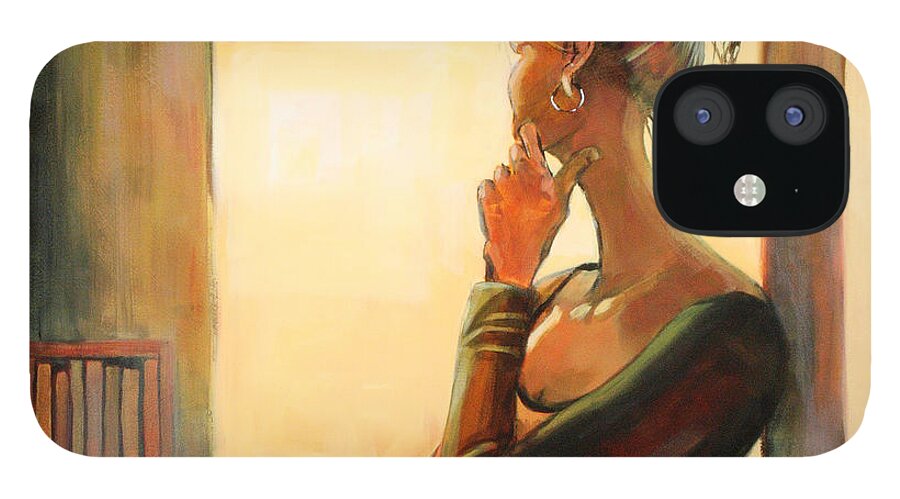 Woman iPhone 12 Case featuring the painting Daydreaming by Sue Darius