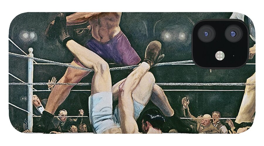 Referee iPhone 12 Case featuring the painting Dempsey v Firpo in New York City by George Wesley Bellows