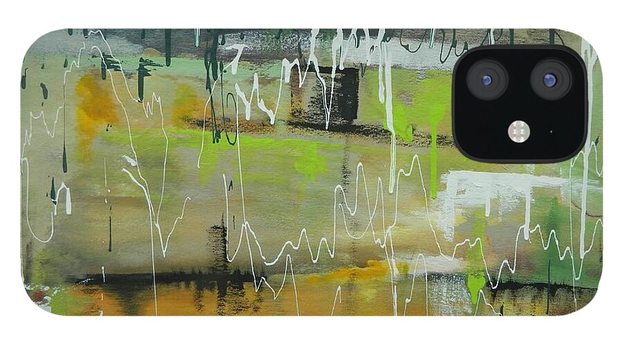 Abstract iPhone 12 Case featuring the painting Drips by Kenneth Harris