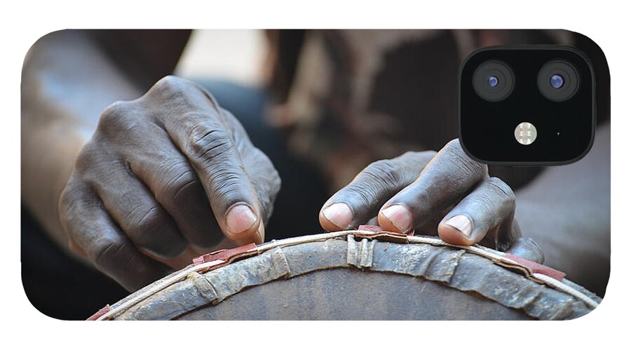 Accra iPhone 12 Case featuring the photograph Drum Maker's Hands I by Ronda Broatch