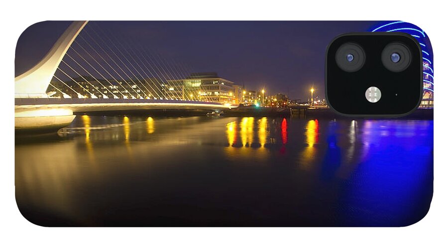 Dublin iPhone 12 Case featuring the photograph Dublin Convention center and Beckett bridge by Sven Brogren