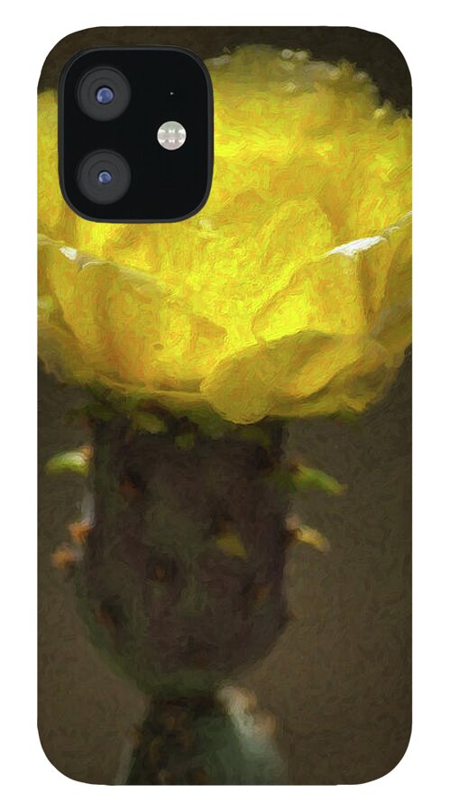 Yellow Flower iPhone 12 Case featuring the digital art Early Bloomer by Sandra Selle Rodriguez