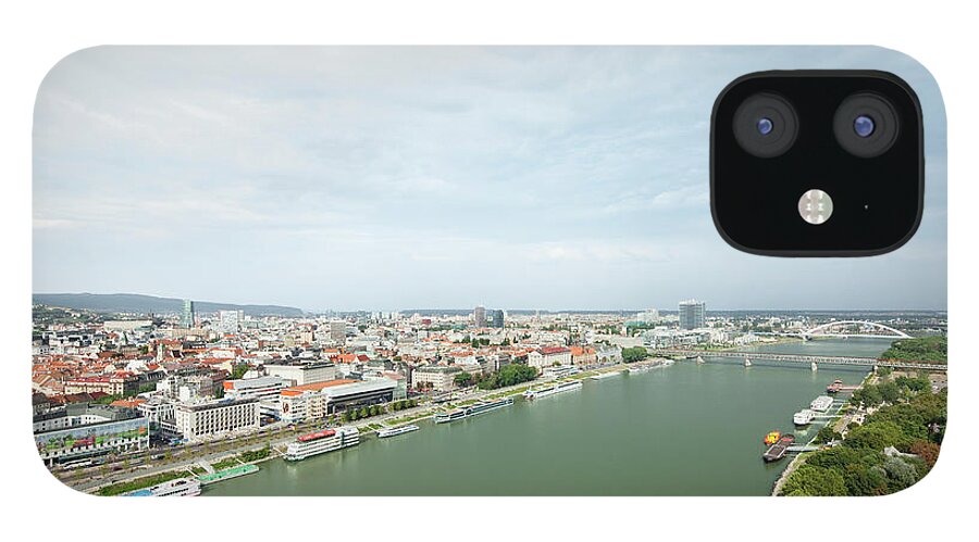 Outdoors iPhone 12 Case featuring the photograph Elevated View Of Bratislava, Danube by Raimund Koch