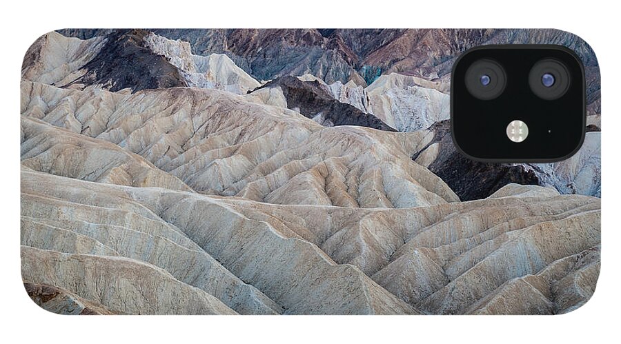 Death Valley iPhone 12 Case featuring the photograph Erosional Landscape - Zabriskie Point #2 by George Buxbaum
