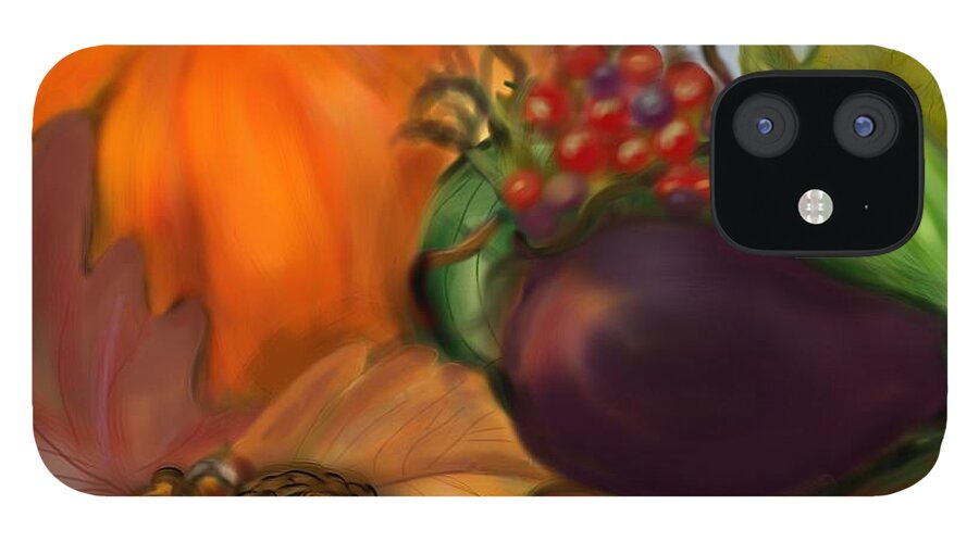 Autumn iPhone 12 Case featuring the digital art Fall Festival by Christine Fournier