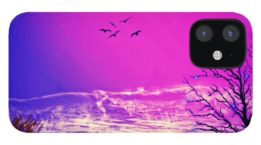 Digital iPhone 12 Case featuring the digital art Fantasy Island by Lora Mercado